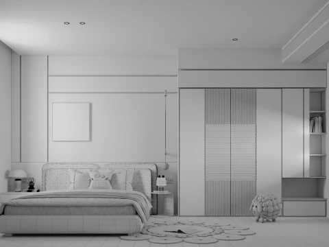 Generations of children bedrooms Children entertainment area 3D Model