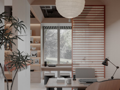 Modern outdoor architecture landscape cafe book bar park Modelo 3D