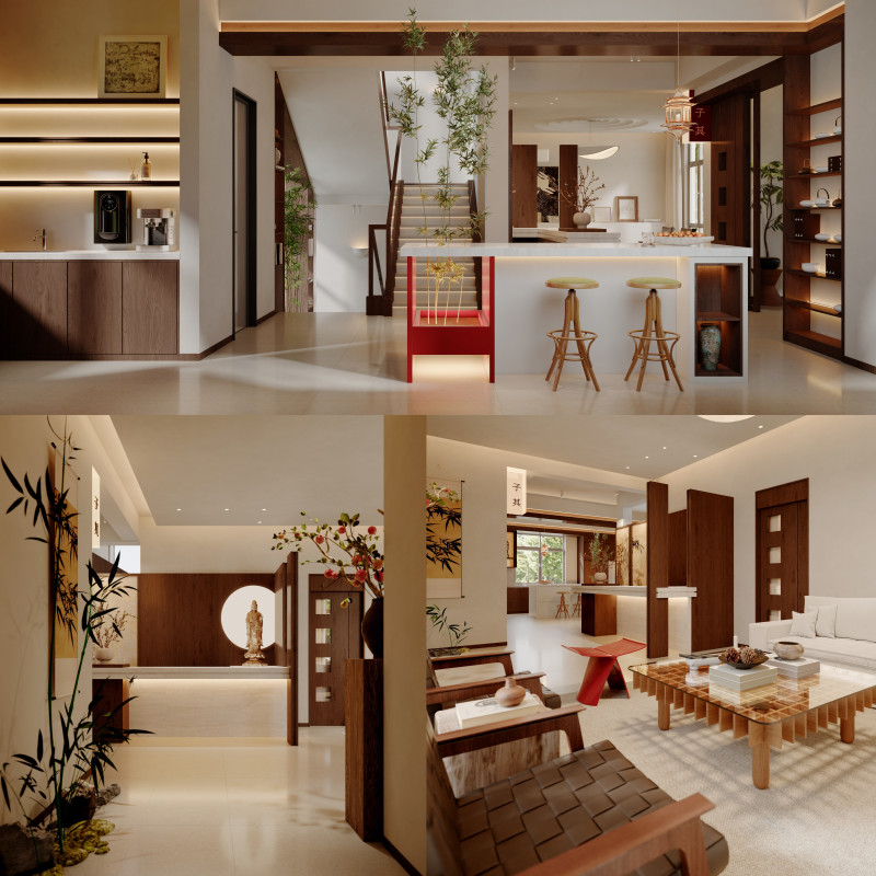 Modern natural style reception hall tea room water bar-cr Modèle 3D .c4d .max .obj .3ds .fbx .stl .blend 