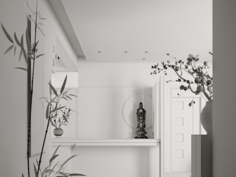 Modern natural style reception hall tea room water bar-cr Modèle 3D