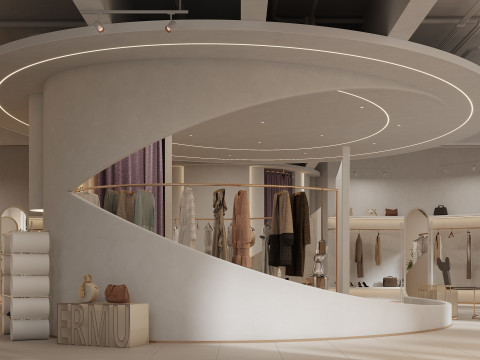 The front of the modern clothing store lobby-cr 3D 模型