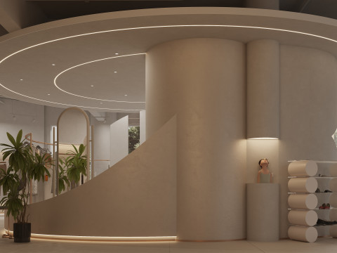 The front of the modern clothing store lobby-cr 3D 模型