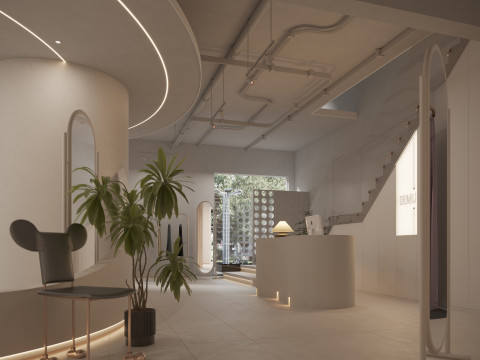 The front of the modern clothing store lobby-cr 3D 模型