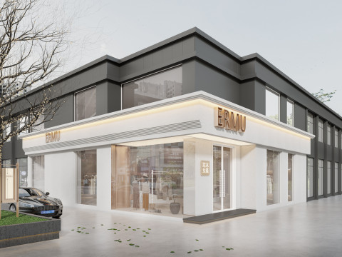 The front of the modern clothing store lobby-cr 3D 模型