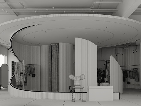 The front of the modern clothing store lobby-cr 3D 模型