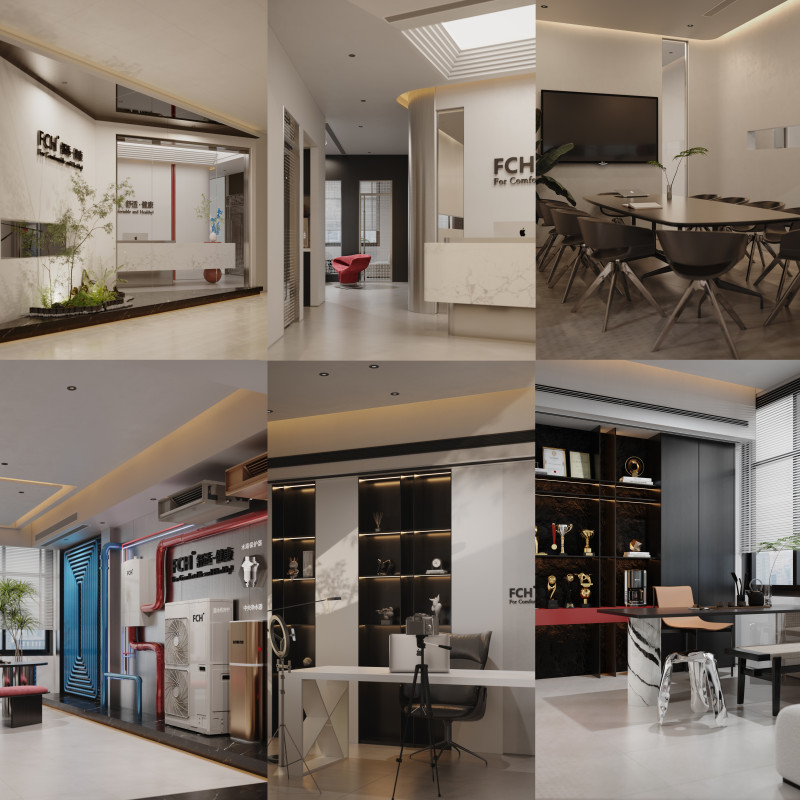 Modern office exhibition hall conference room live broadcast room chairman office-cr Modèle 3D .c4d .max .obj .3ds .fbx .stl .blend 