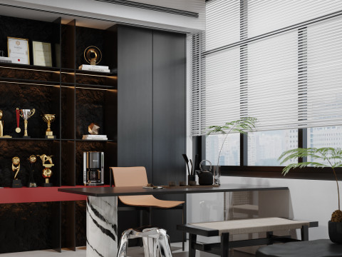 Modern office exhibition hall conference room live broadcast room chairman office-cr Modèle 3D