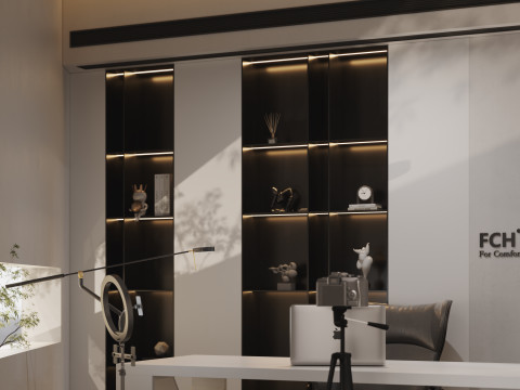 Modern office exhibition hall conference room live broadcast room chairman office-cr Modèle 3D
