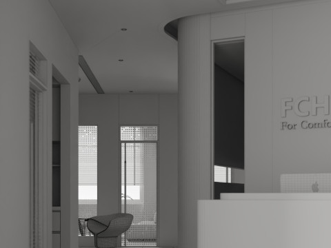 Modern office exhibition hall conference room live broadcast room chairman office-cr Modèle 3D