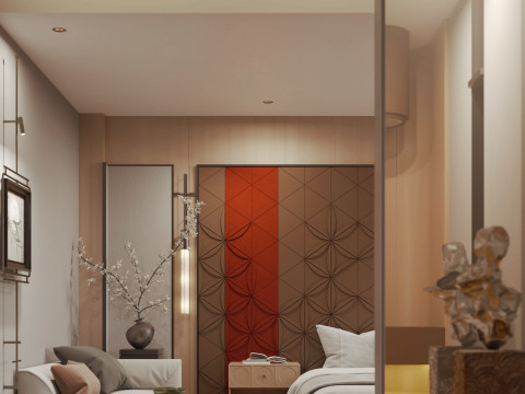 Modern hotel rooms suites bathrooms-cr Modello 3D