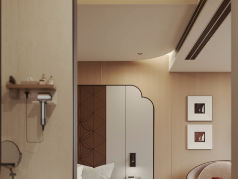 Modern hotel rooms suites bathrooms-cr Modello 3D
