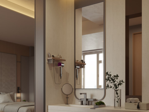 Modern hotel rooms suites bathrooms-cr Modello 3D