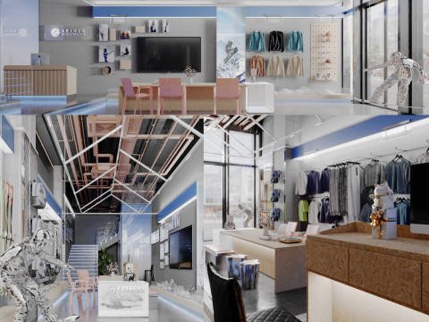 Modern sportswear store Sports outdoor ski equipment-cr 3Dモデル