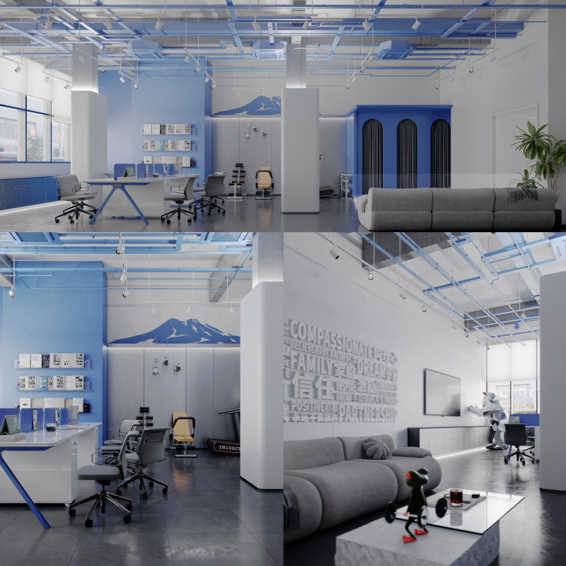 Modern industrial style loft office lobby-cr 3D मॉडल .c4d .max .obj .3ds .fbx .stl .blend 