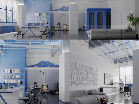 Modern industrial style loft office lobby-cr 3Dモデル