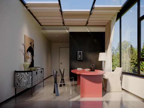 モダンなサンルームティールーム 3Dモデル