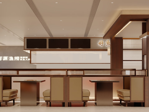 Modern medieval dining hall with material table and card seat 3Dモデル