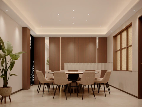 和モダンなダイニングボックス 3Dモデル