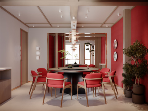 Modern dining boxes 3D Model