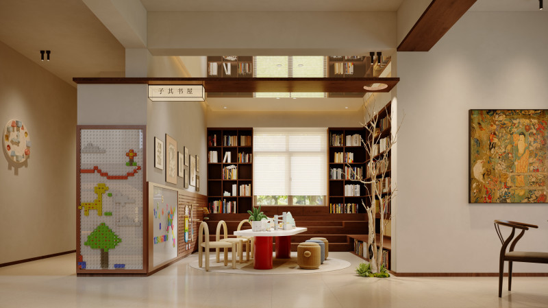 Wabi-sabi childrens Lego brick entertainment area reading room Modèle 3D .c4d .max .obj .3ds .fbx .stl .blend