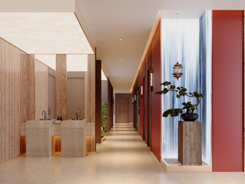 New Chinese dining aisle washbasin 3D Model