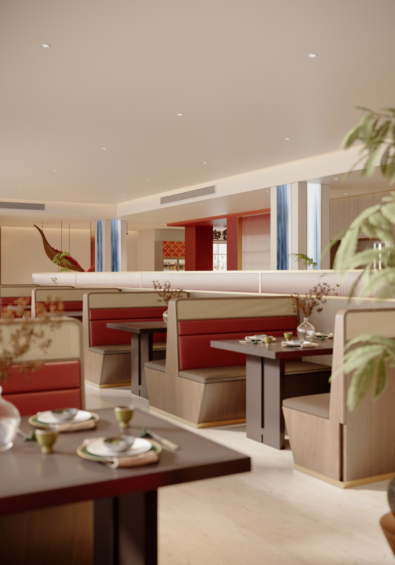 New Chinese Dining Hall Booths Modello 3D .c4d .max .obj .3ds .fbx .stl .blend 