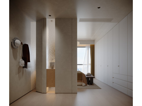 Modern pre-loved master bedroom Model 3D