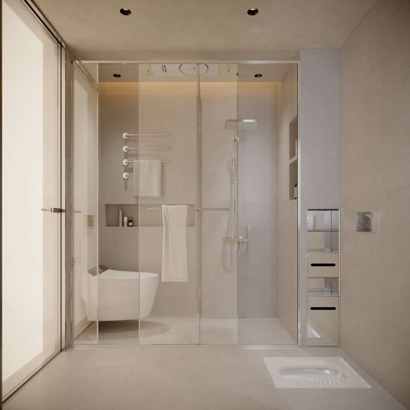 Modern minimalist bathrooms 3D मॉडल .c4d .max .obj .3ds .fbx .stl .blend 