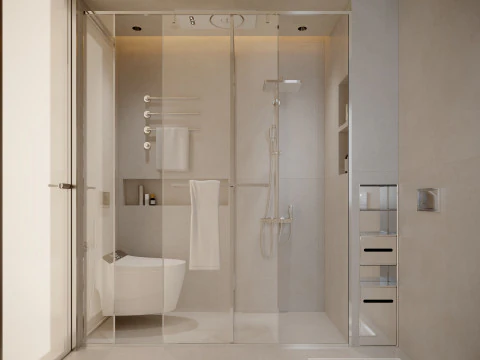 モダンでシンプルなバスルーム 3Dモデル