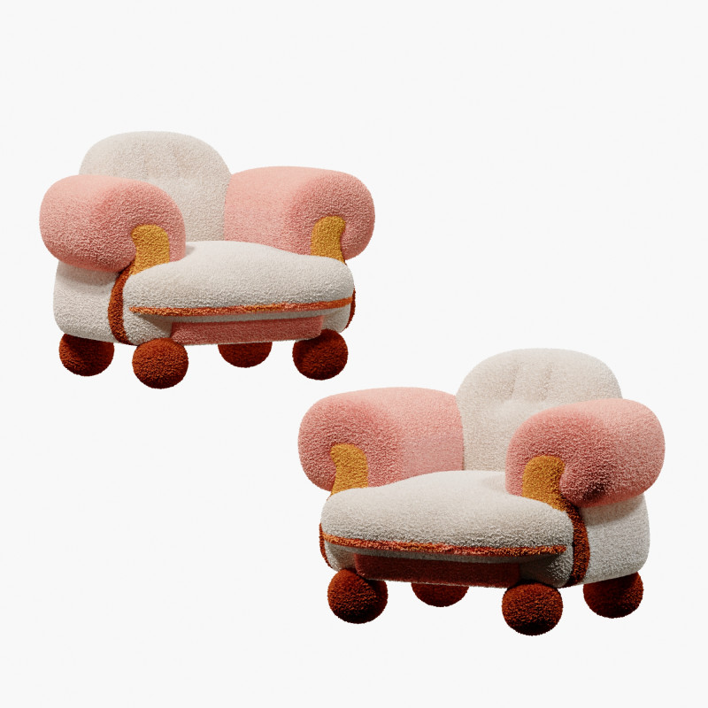 Modern childrens macaron lounge sofa Lounge chair 3D Model .c4d .max .obj .3ds .fbx .stl .blend 