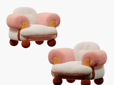Modern childrens macaron lounge sofa Lounge chair Modelo 3D