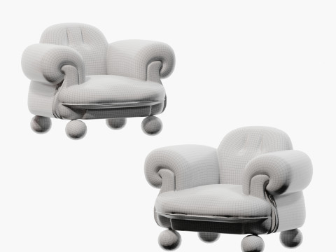 Modern childrens macaron lounge sofa Lounge chair 3D Model