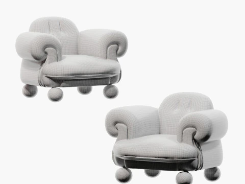 Modern childrens macaron lounge sofa Lounge chair 3D Model