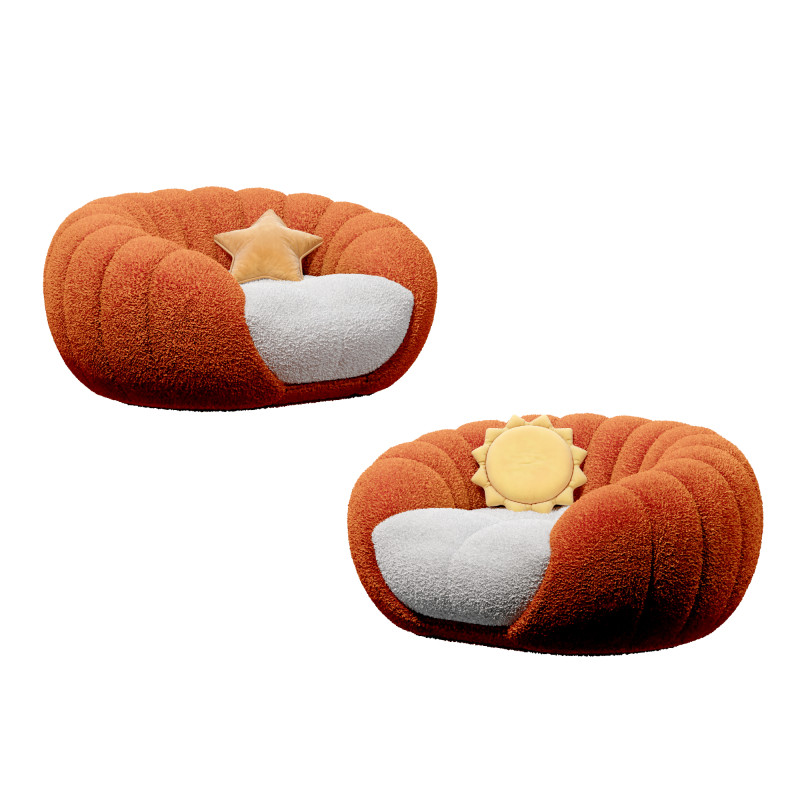 Modern cartoon pumpkin lazy sofa for children 3D 模型 .c4d .max .obj .3ds .fbx .stl .blend 