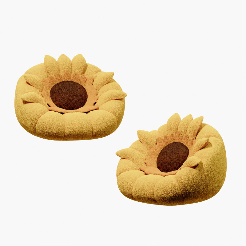 Modern childrens sunflower lazy sofa 3D Model .c4d .max .obj .3ds .fbx .stl .blend 