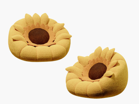 Modern childrens sunflower lazy sofa 3D Model