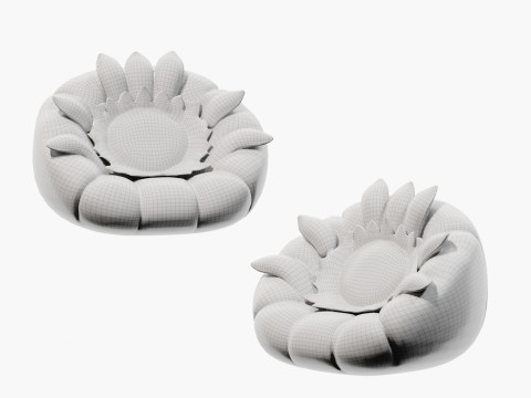 Modern childrens sunflower lazy sofa 3D Model