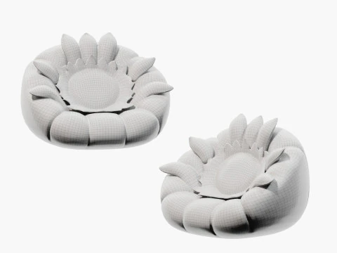 Modern childrens sunflower lazy sofa 3D Model