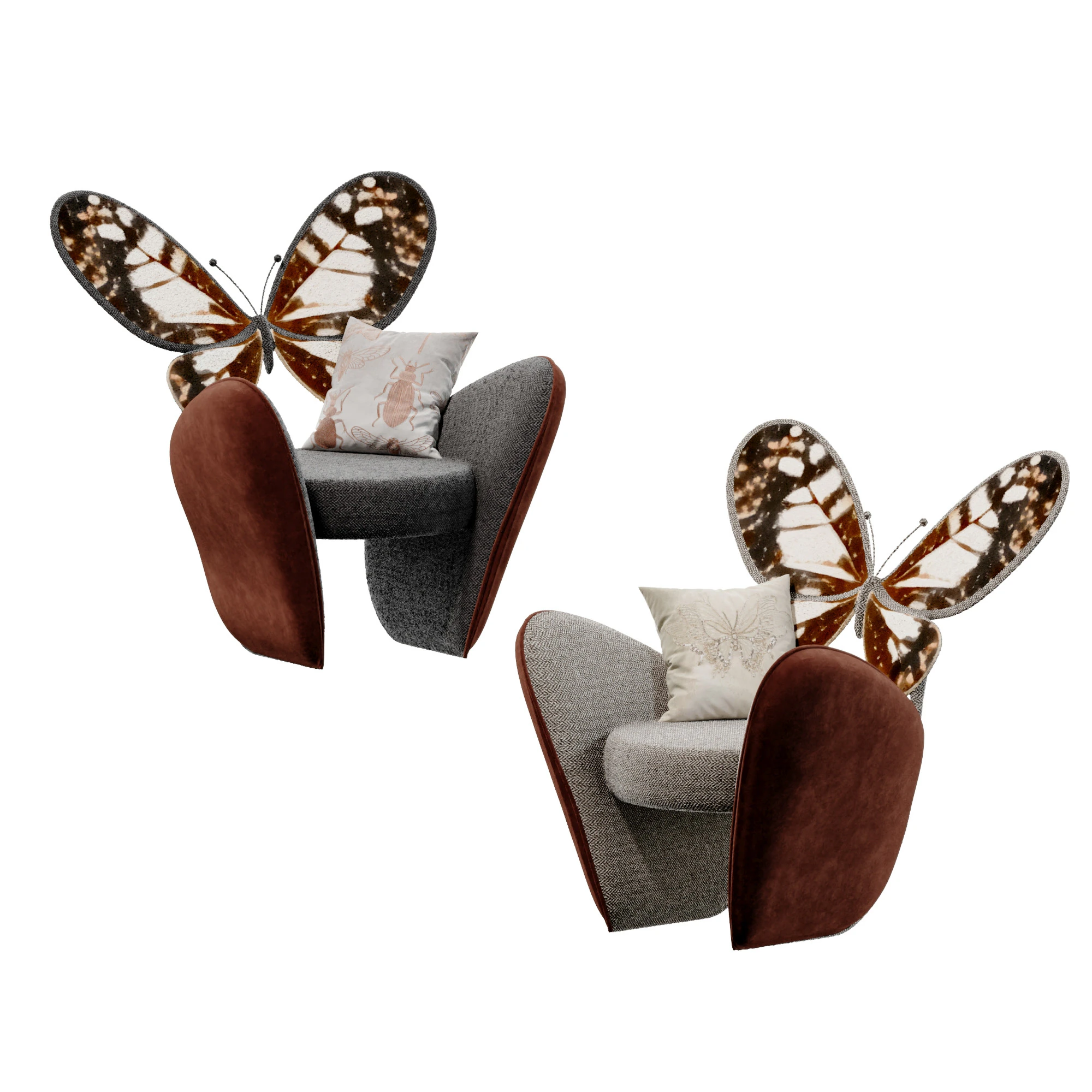 Modern light luxury butterfly lounge chair Lounge sofa-cr 3D Model .c4d .max .obj .3ds .fbx .stl .blend 