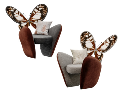 Modern light luxury butterfly lounge chair Lounge sofa-cr 3Dモデル