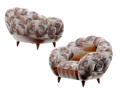 American-style light luxury leisure sofa Lounge chair Model 3D