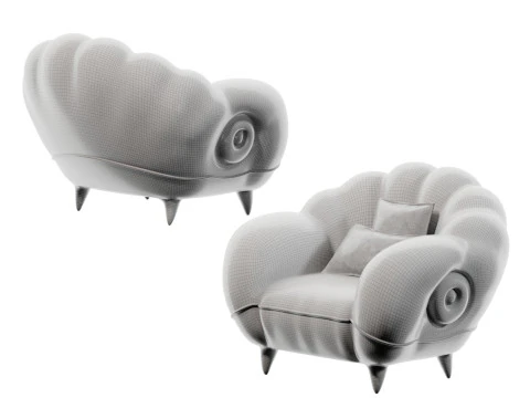 American-style light luxury leisure sofa Lounge chair 3D Model