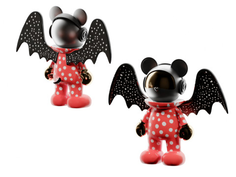 Modern Little Devil Astronaut Doll Trendy Toy Sculpture Ornaments Model 3D