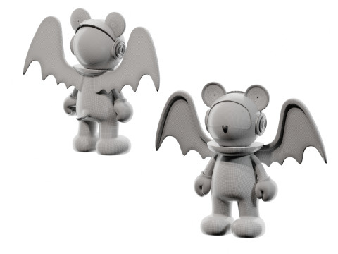 Modern Little Devil Astronaut Doll Trendy Toy Sculpture Ornaments 3D Model