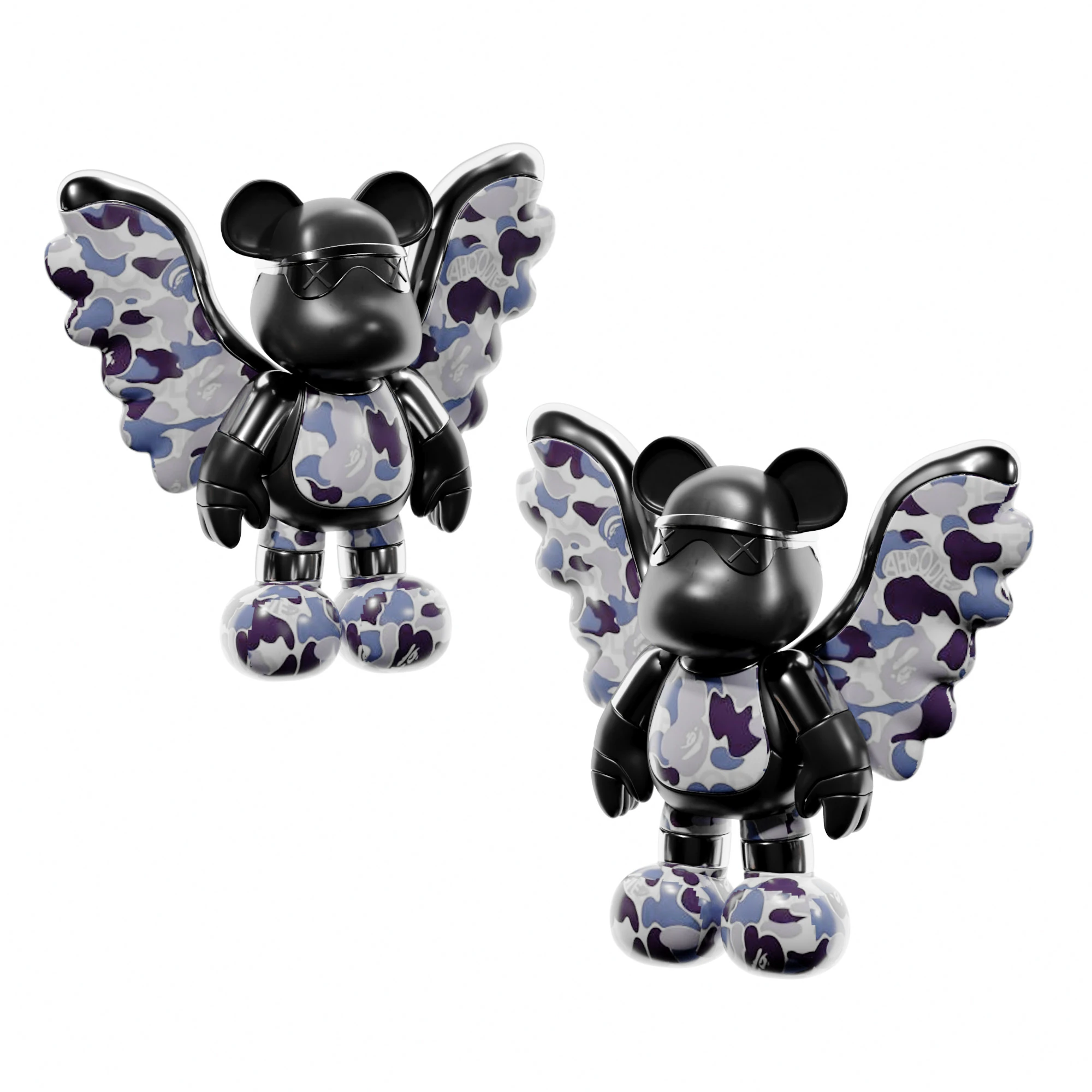 Modern Violent Bear Tide Toy Doll Sculpture Ornaments 3D Model .c4d .max .obj .3ds .fbx .stl .blend