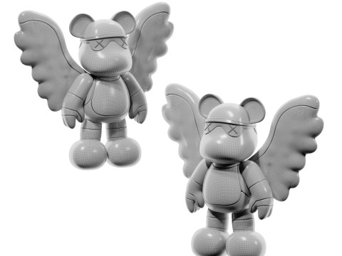 Modern Violent Bear Tide Toy Doll Sculpture Ornaments Modelo 3D