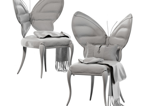 Modern light luxury butterfly dining chair Lounge chair-cr 3D-Modell