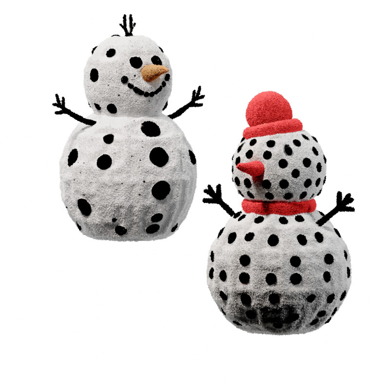 Modern childrens cartoon snowman plush toy 3D-Modell .c4d .max .obj .3ds .fbx .stl .blend 
