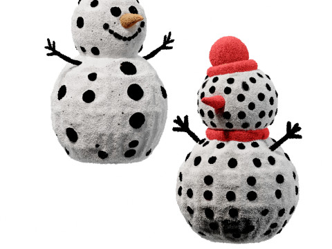 Modern childrens cartoon snowman plush toy 3D Model