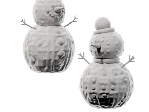 Modern childrens cartoon snowman plush toy 3D-Modell